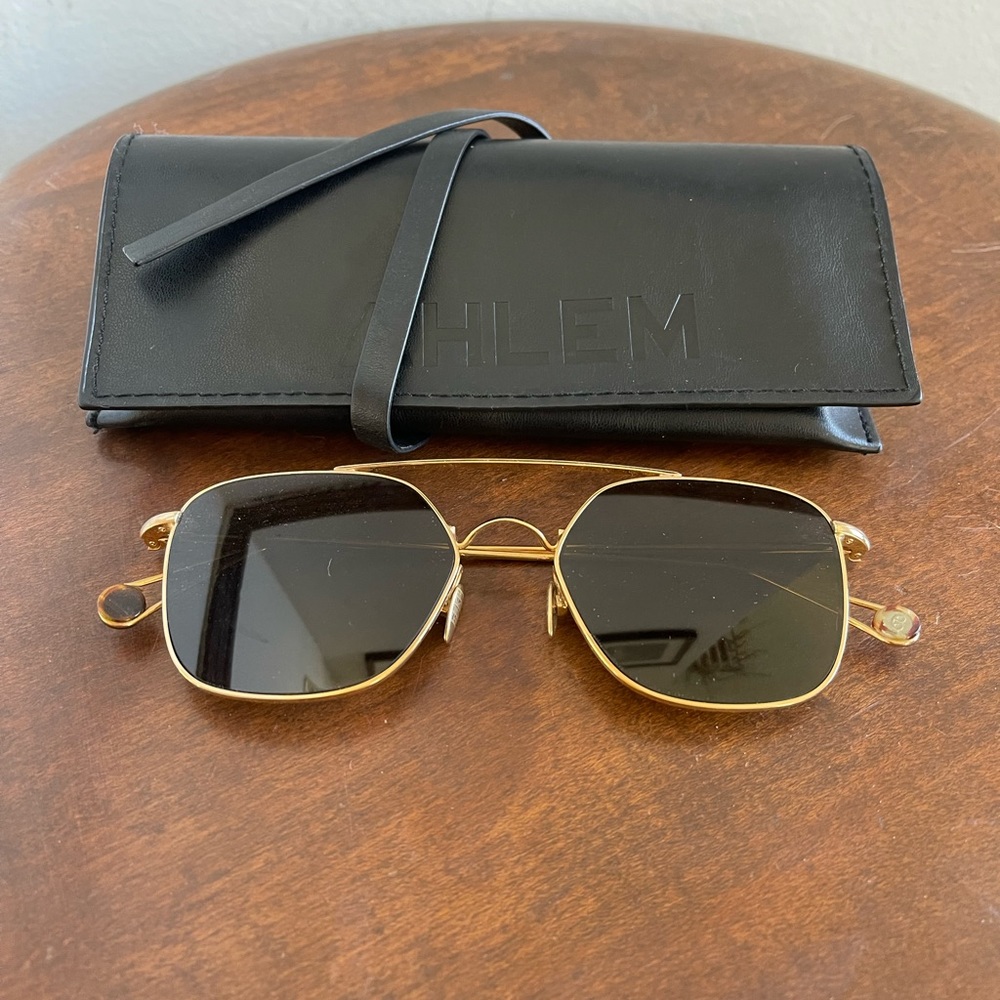 AHLEM Place de la Concorde Sunglasses Champagne Brushed Metal